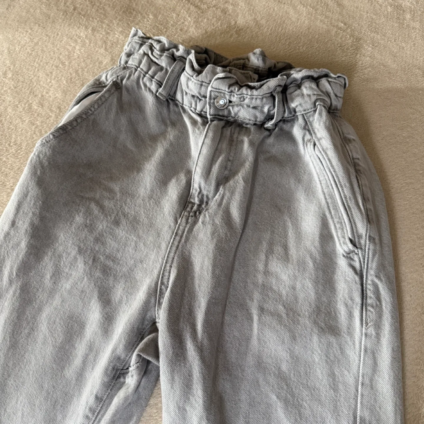Zara Paper Bag Light Grey Jeans Size 0 thumbnail