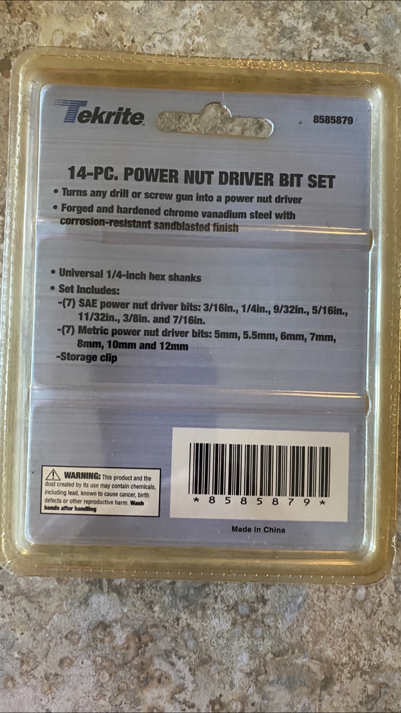 Tekrite 14-PC. Power Nut Driver Bit Set - photo 2