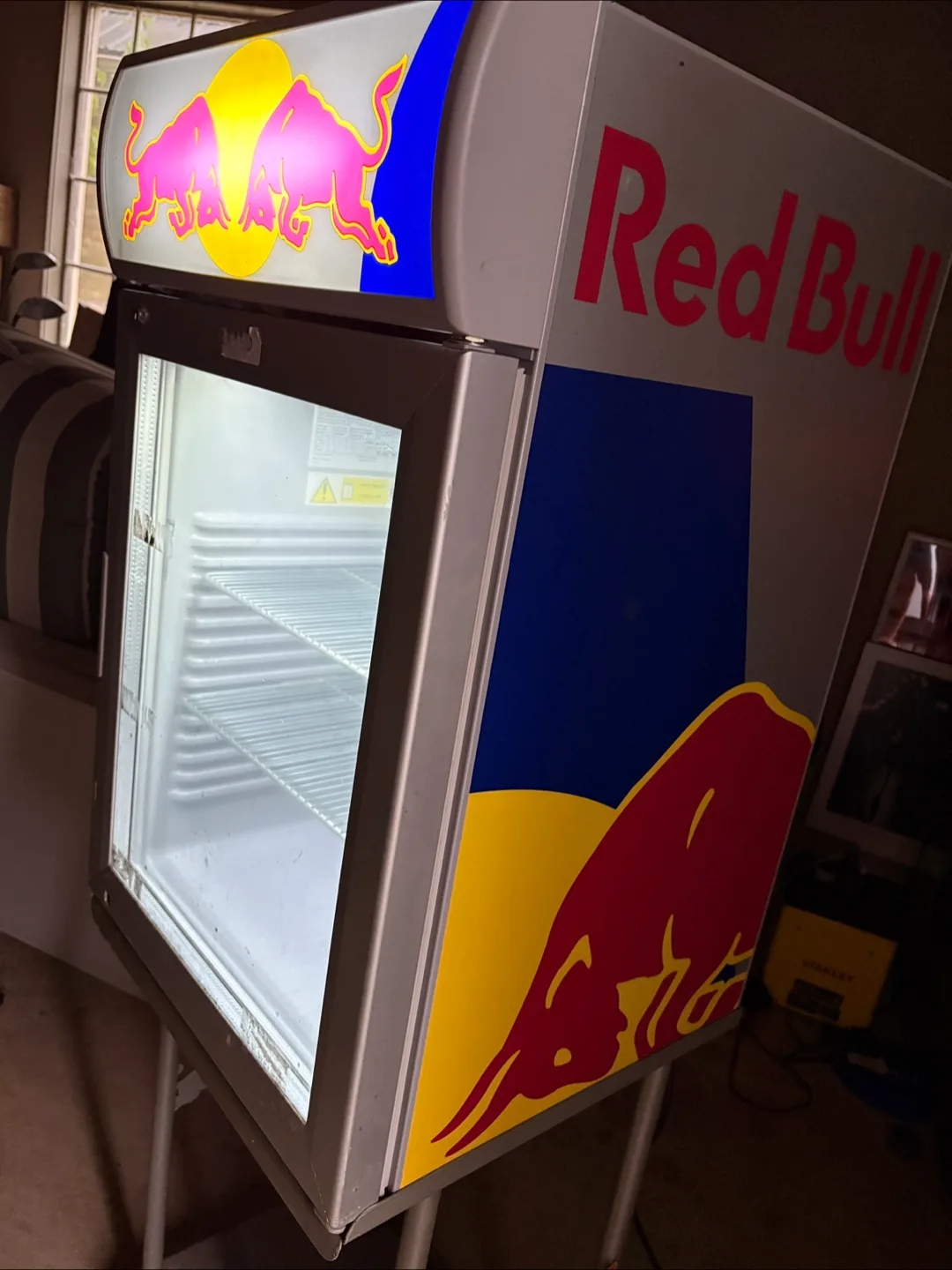 Red Bull Fridge including rare Red Bull Metal Stand. image indicator(4)