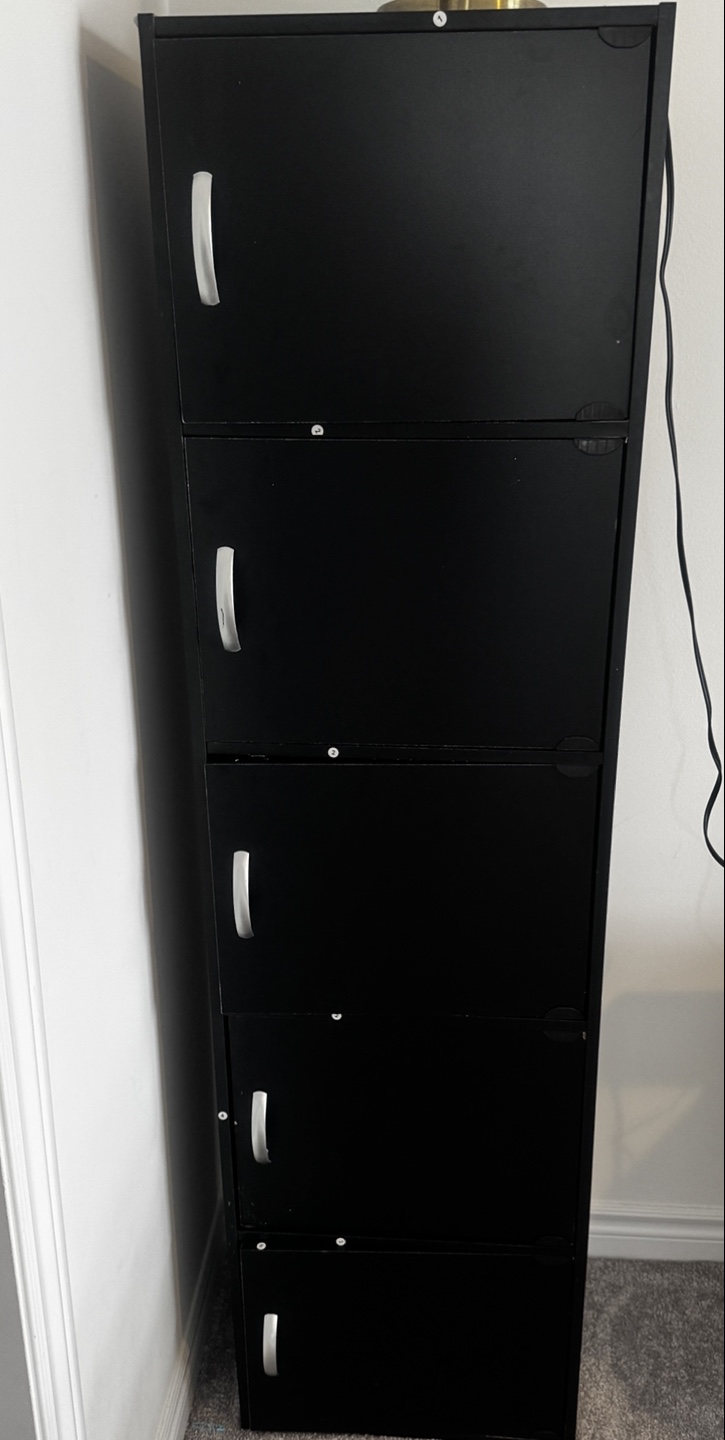 Black Cabinet with Multiple Compartments