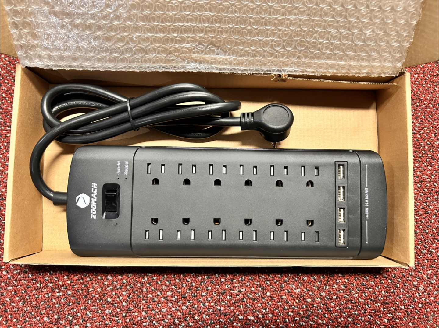ZOOACH Power Bar with USB Ports
