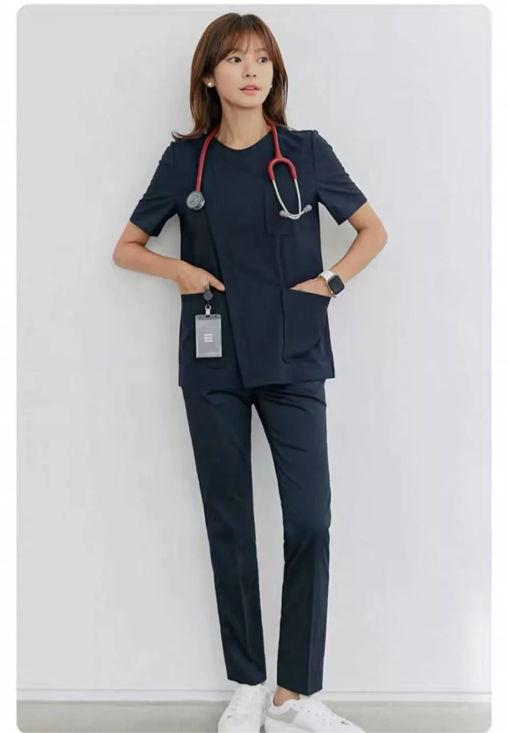 Navy Blue Medical Scrub Set thumbnail