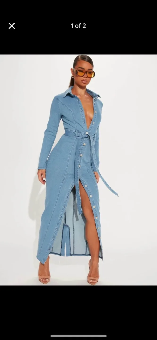 Denim Maxi Dress thumbnail