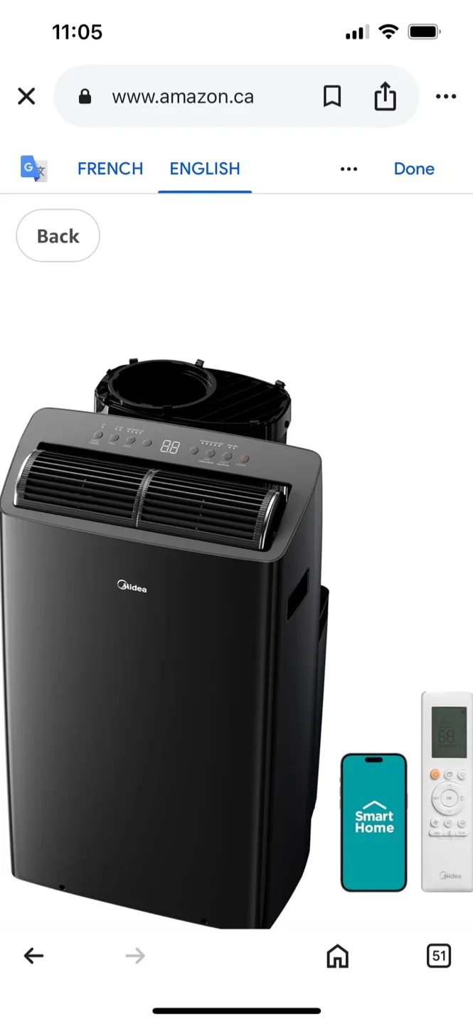 New Midea Ultra Quiet Portable Air Conditioner 12,000 BTU thumbnail