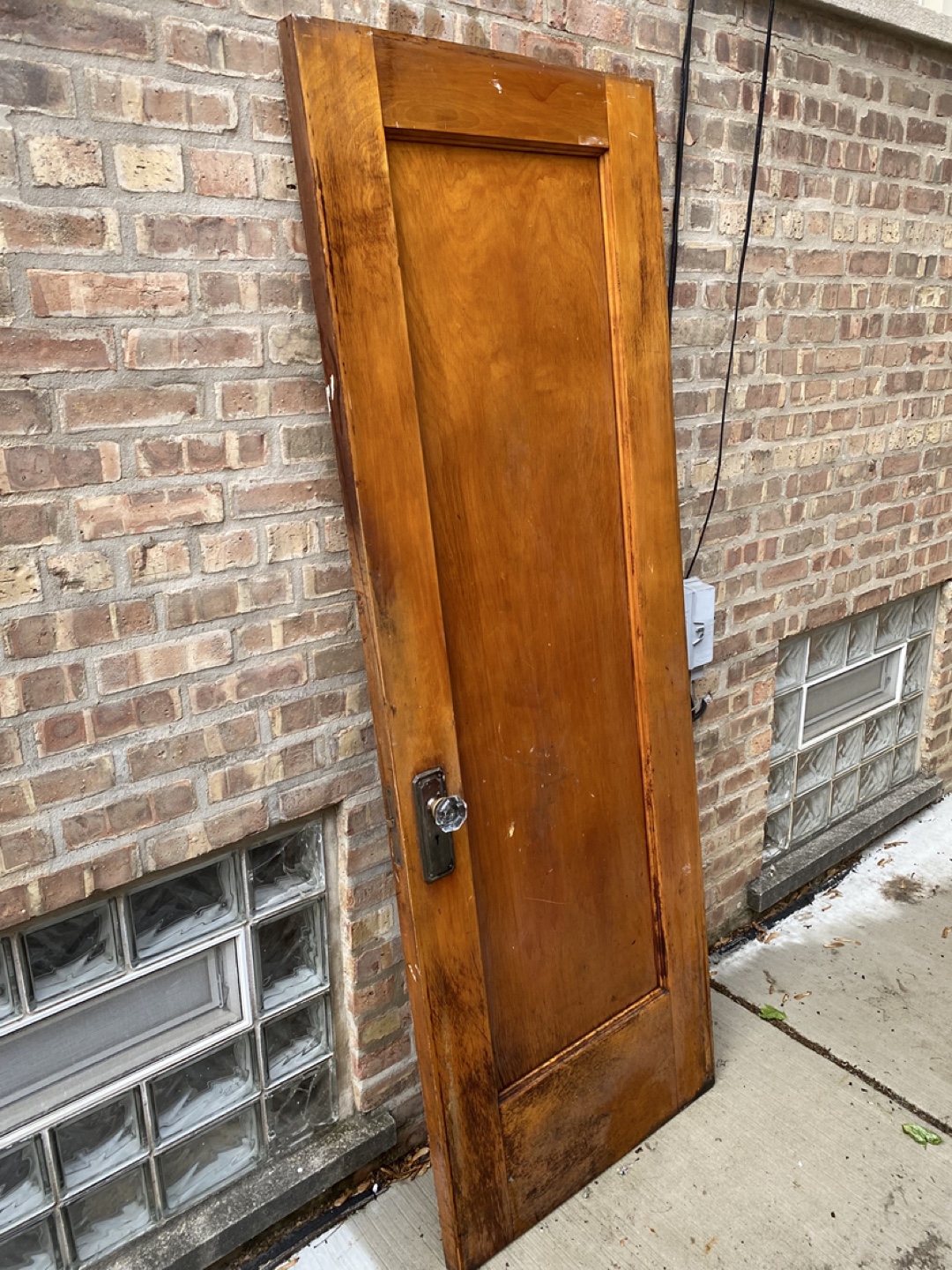Antique Chicago bungalow Wooden Door With Glass Knob - photo 5