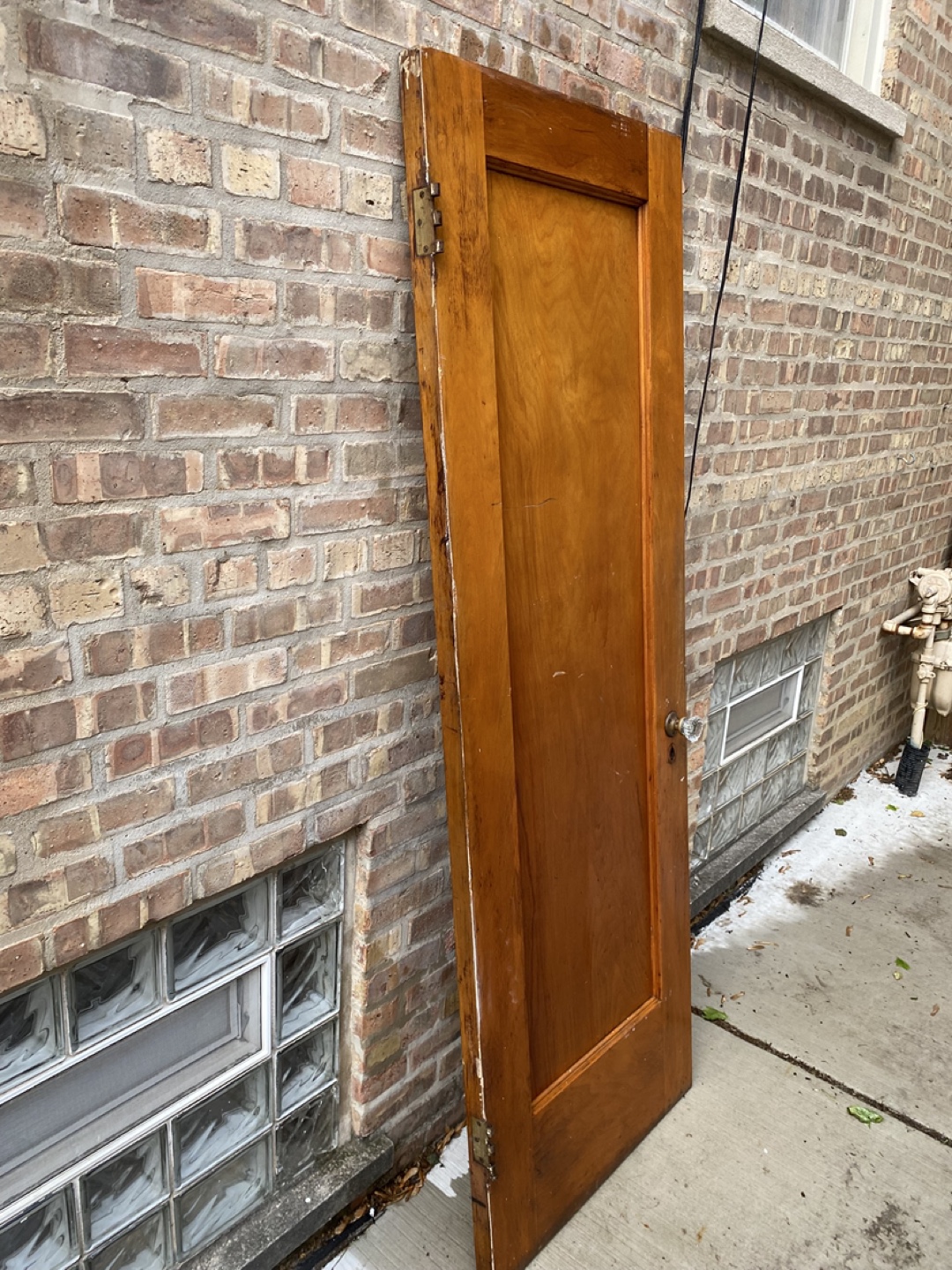 Antique Chicago bungalow Wooden Door With Glass Knob - photo 4