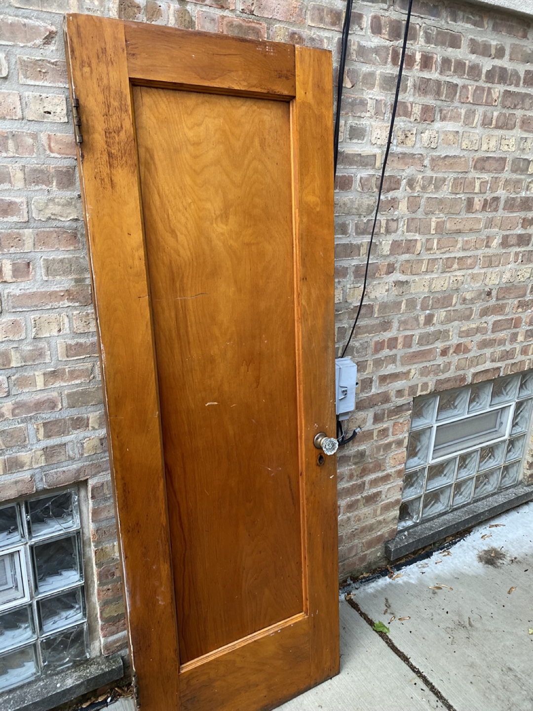 Antique Chicago bungalow Wooden Door With Glass Knob