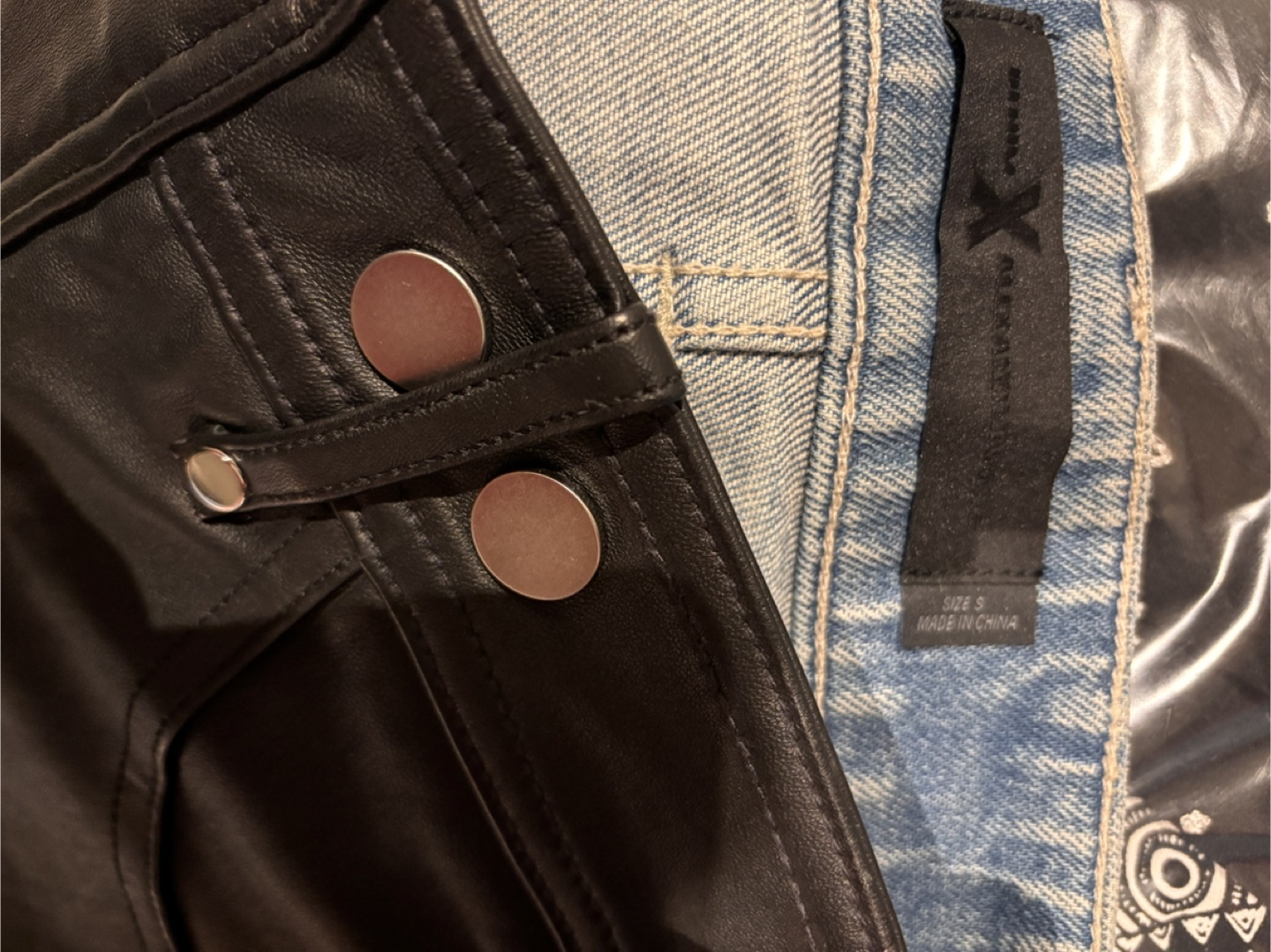 Alexander Wang Leather and Denim Skirt - photo 4