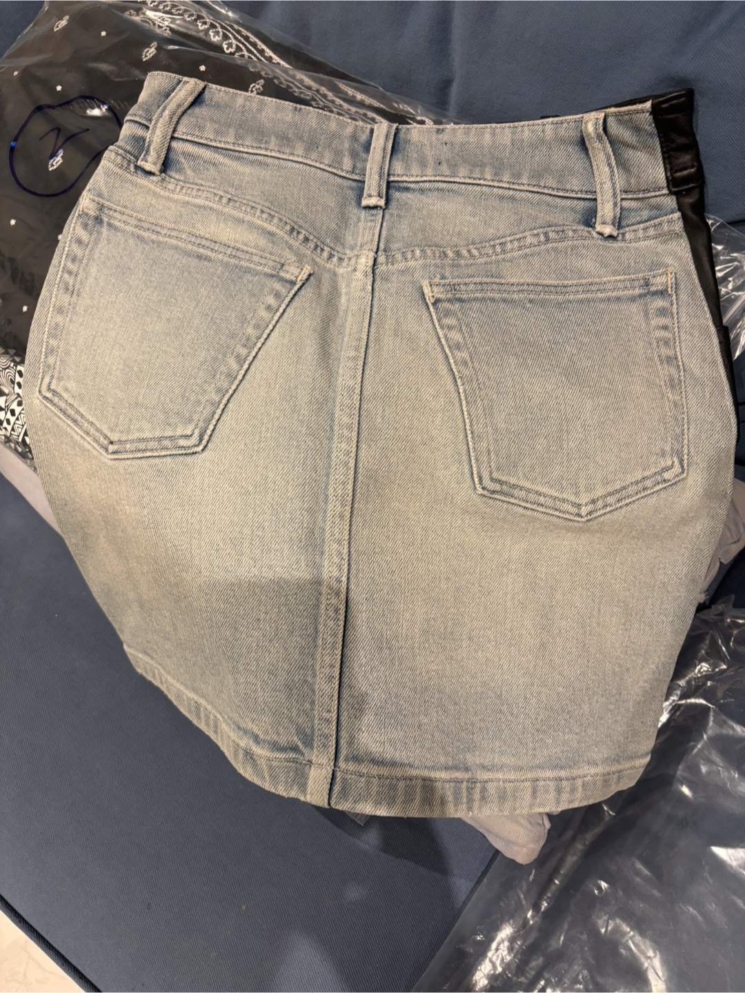 Alexander Wang Leather and Denim Skirt - photo 3