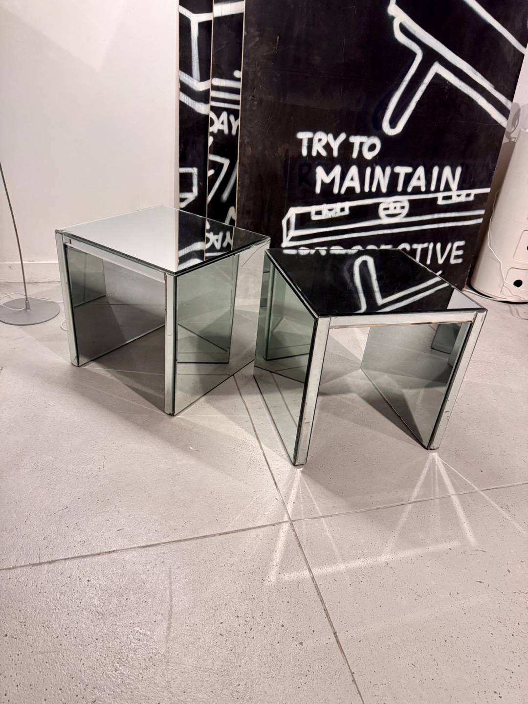 Mirrored Side Tables