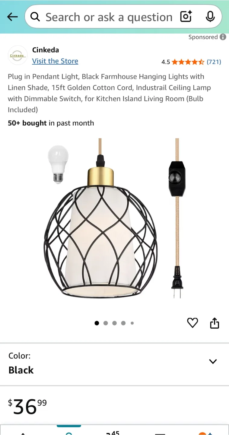 Modern Pendant Light Fixture with Dimmable Switch image indicator(6)