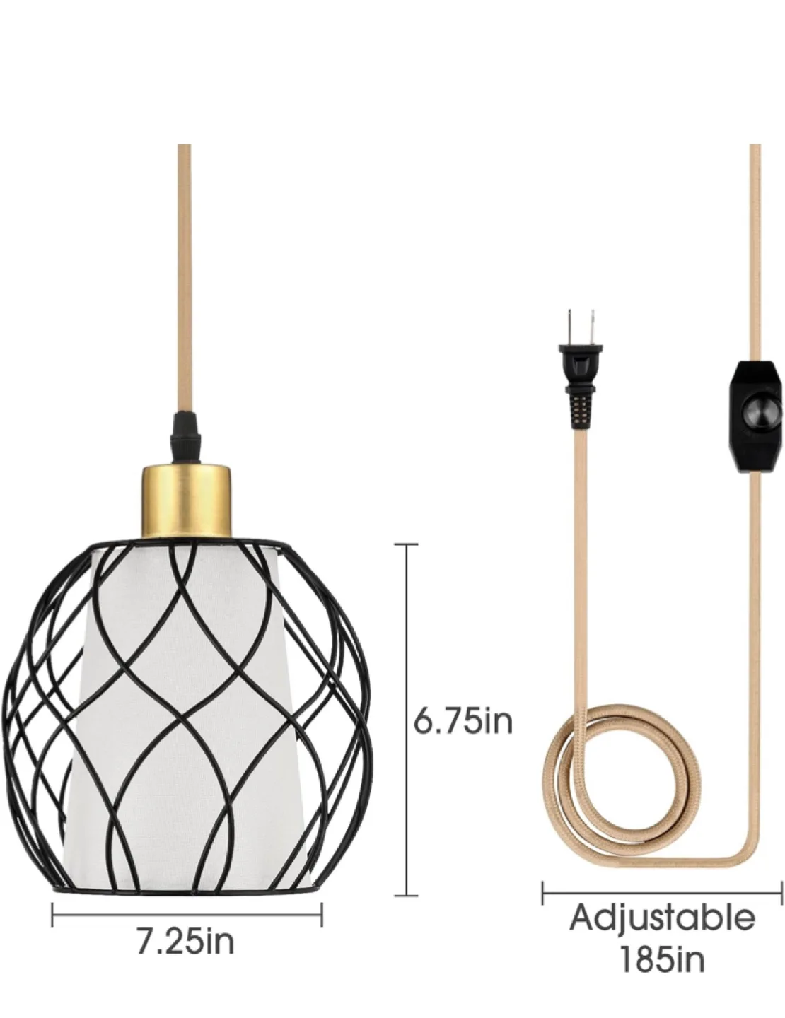 Modern Pendant Light Fixture with Dimmable Switch image indicator(5)