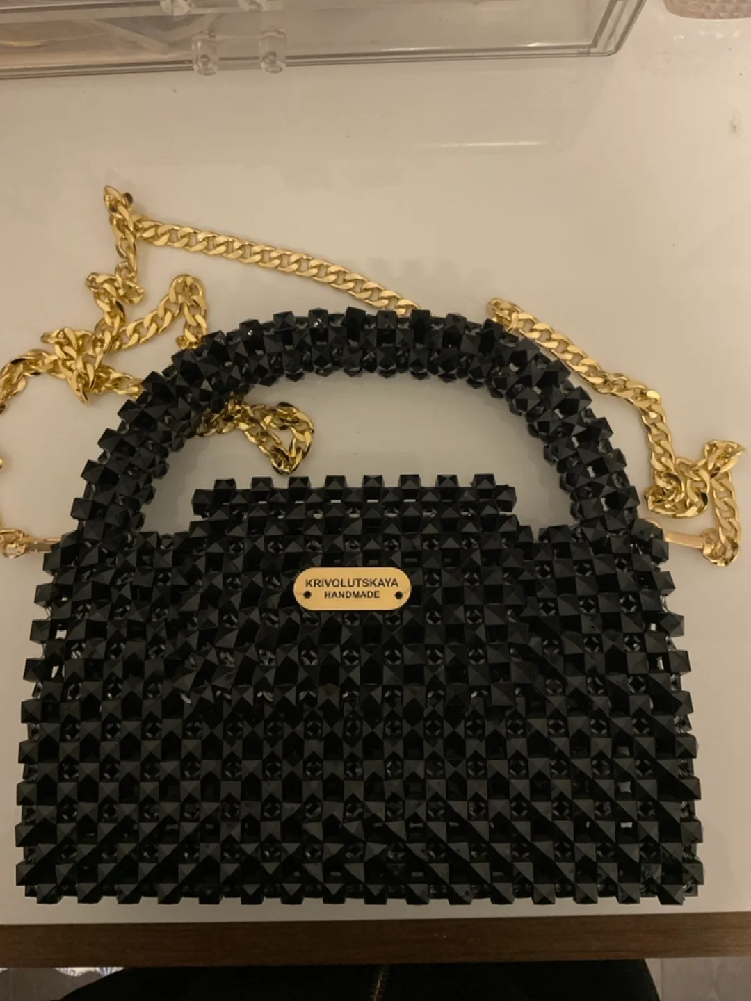 Handmade Designer Elegant Black Beaded Handbag image indicator(2)