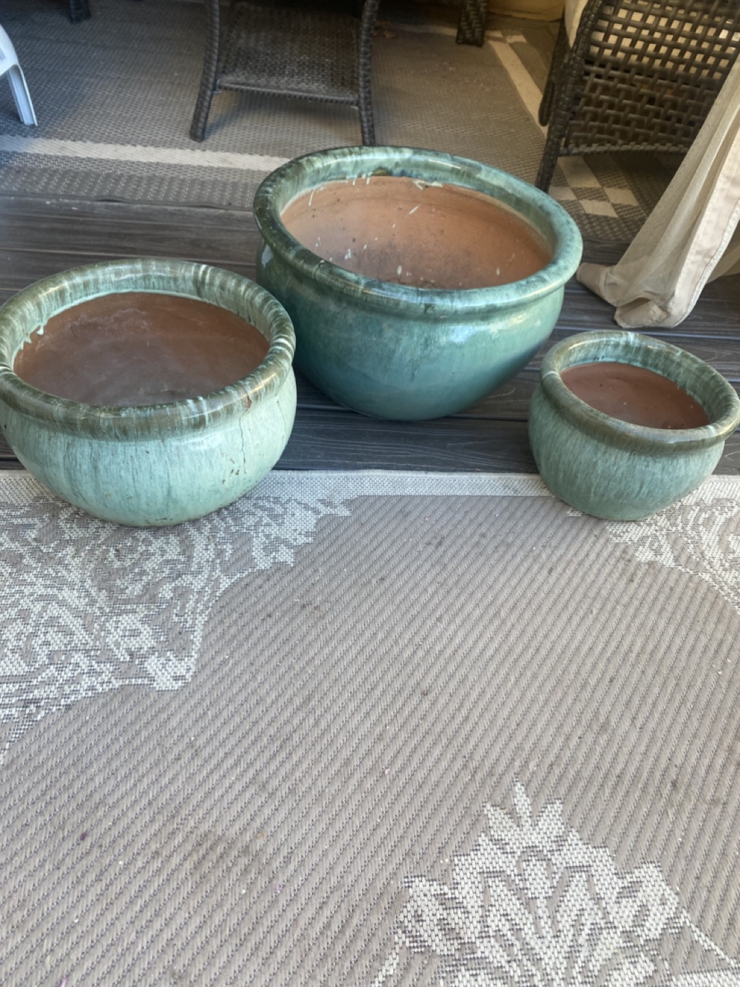 Green Ceramic Planter Set - photo 2