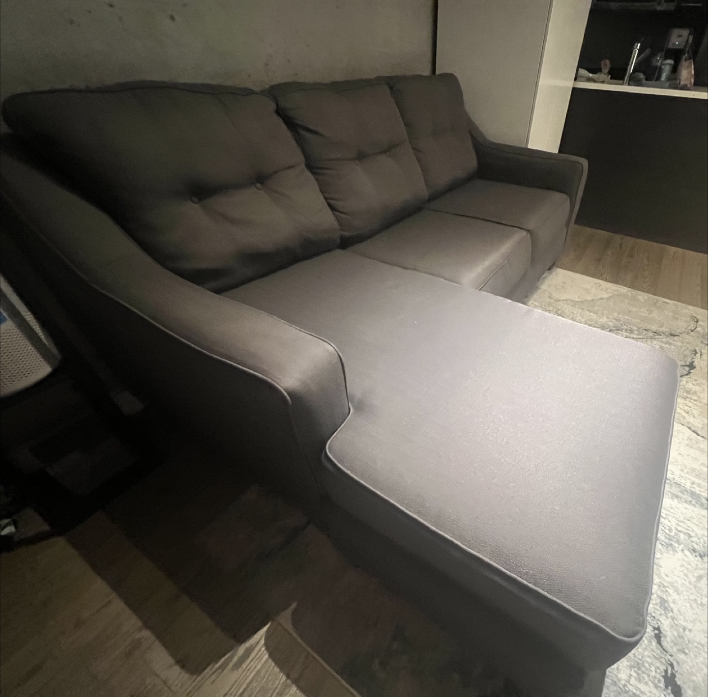 Grey Chaise Lounge Sofa - photo 4