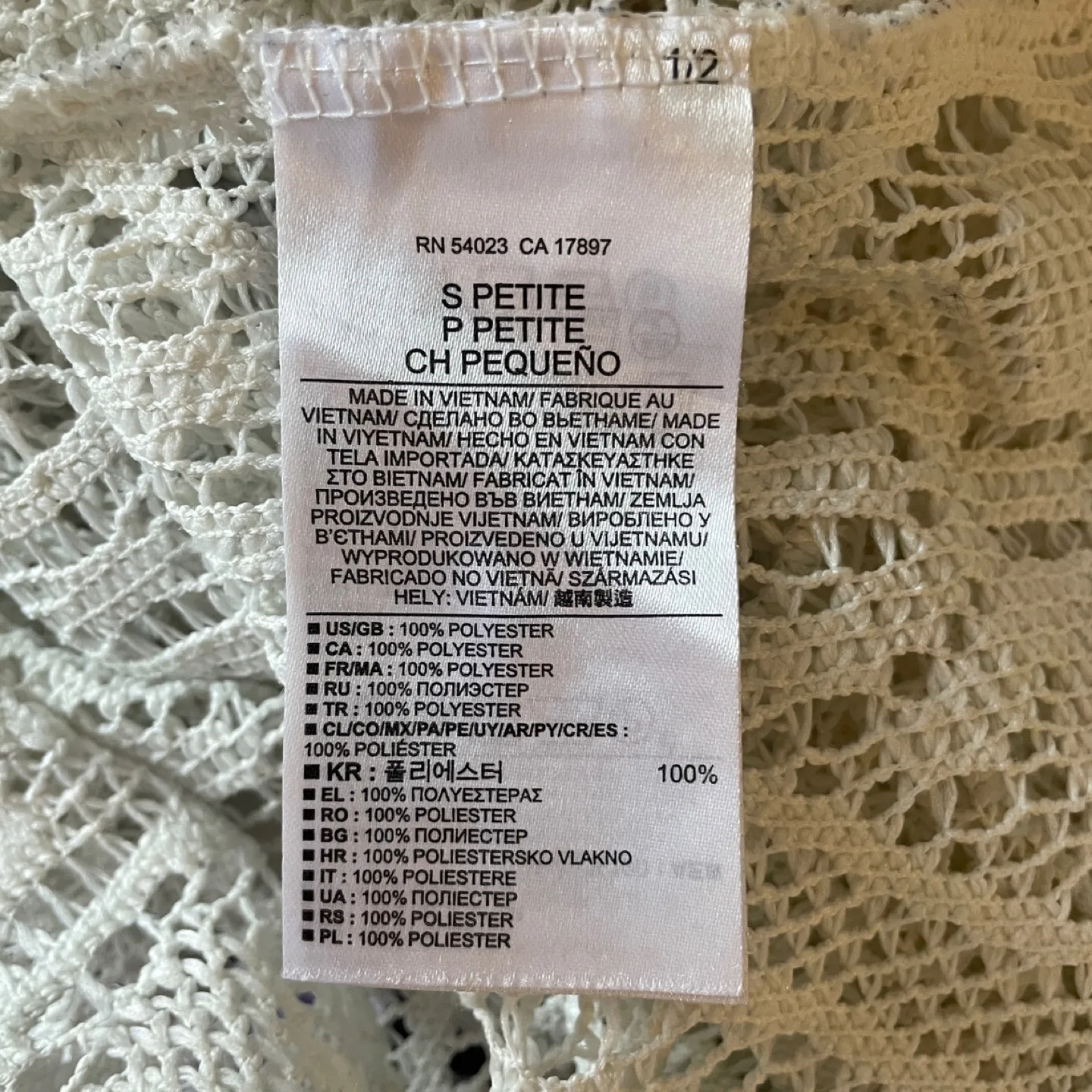 Banana Republic White Lace Shirttail Top Size S Petite image indicator(7)