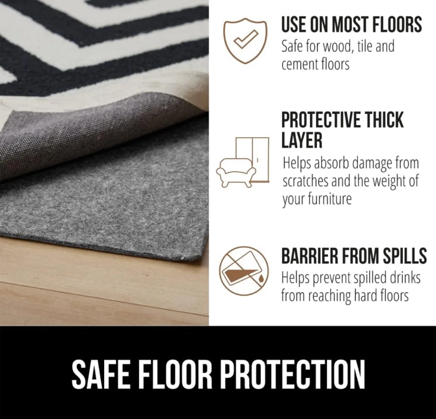 New Gorilla Grip Rug Pad, 7ftx10ft image indicator(3)