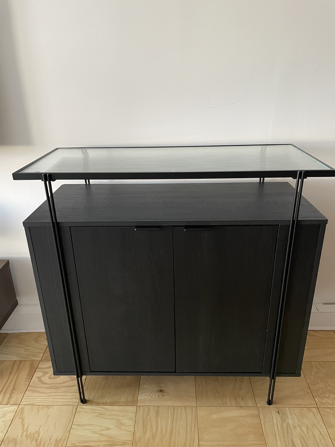 Modern Storage Cabinet with Glass Top