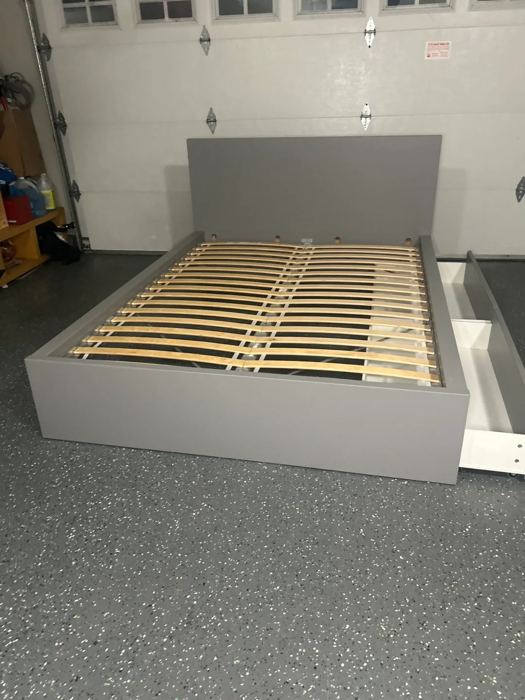Grey queen Bed Frame With Storage Drawers thumbnail