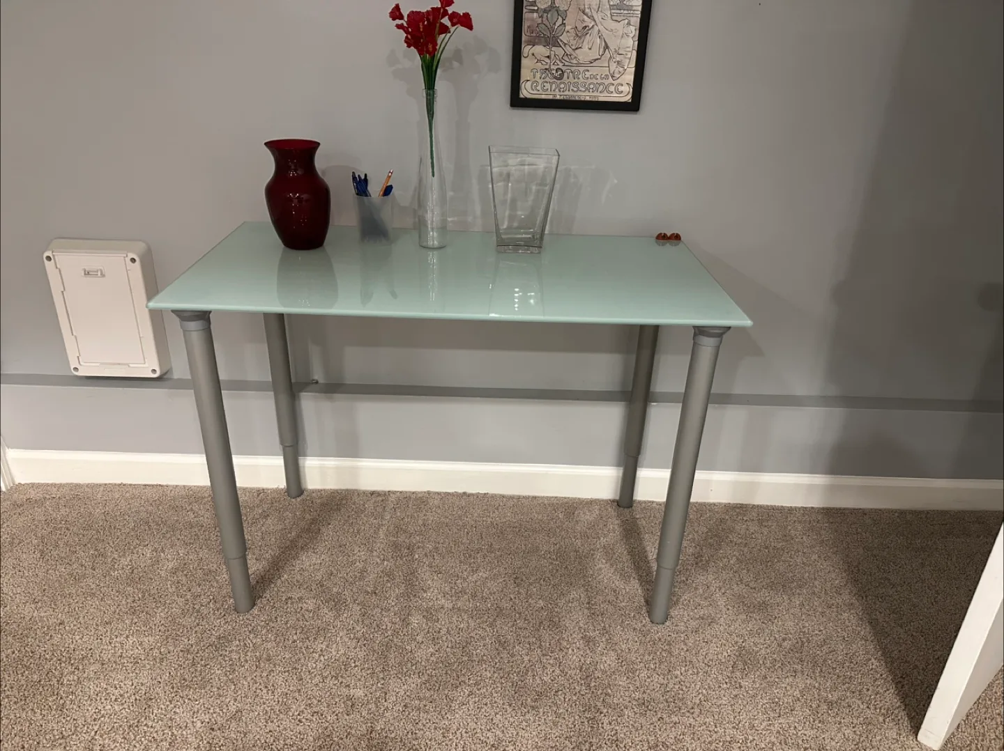 Glass Top Desk- Small thumbnail