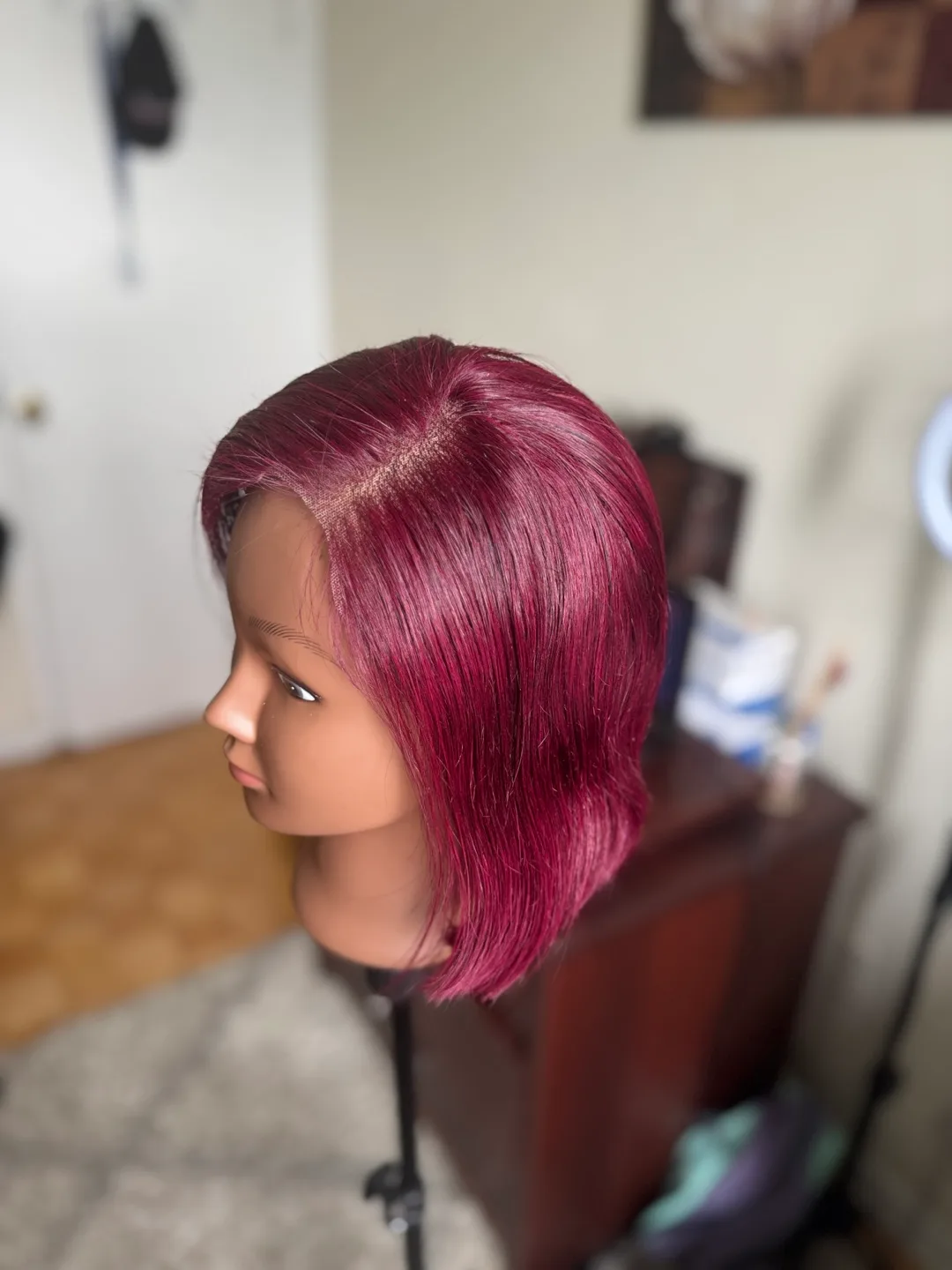 Burgundy Bob Wig- Human Hair thumbnail