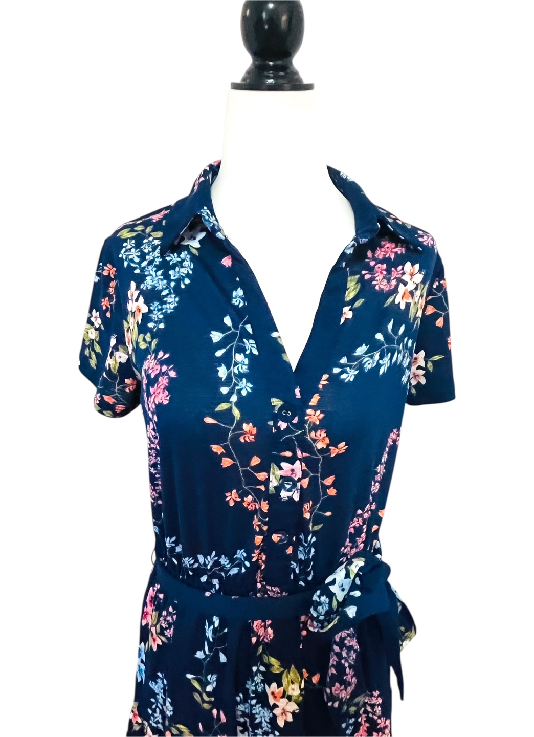 Jane and Delancey Navy Floral Midi Dress Small - photo 2