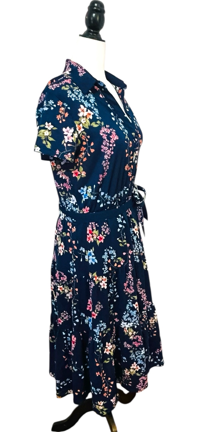 Jane and Delancey Navy Floral Midi Dress Small - photo 5
