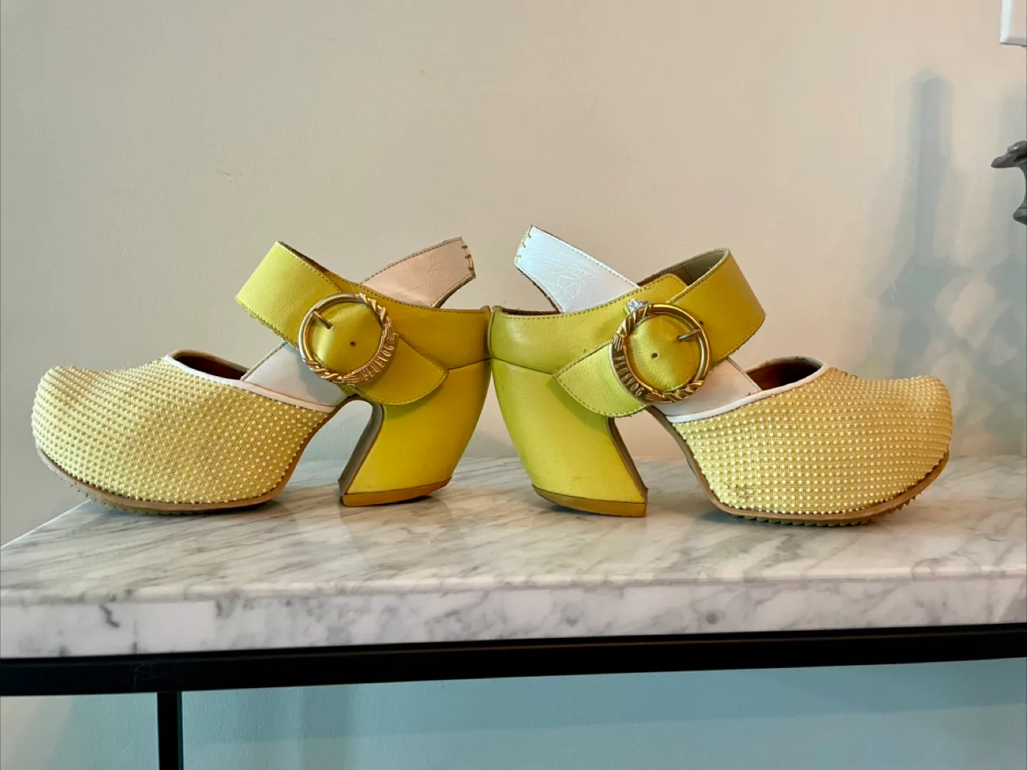 Yellow Heels with Buckle Detail thumbnail