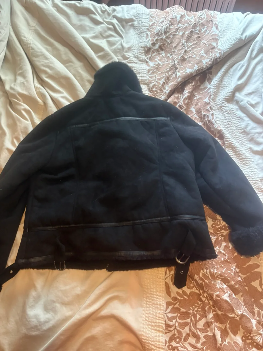 Black Faux Fur Lined Jacket image indicator(2)