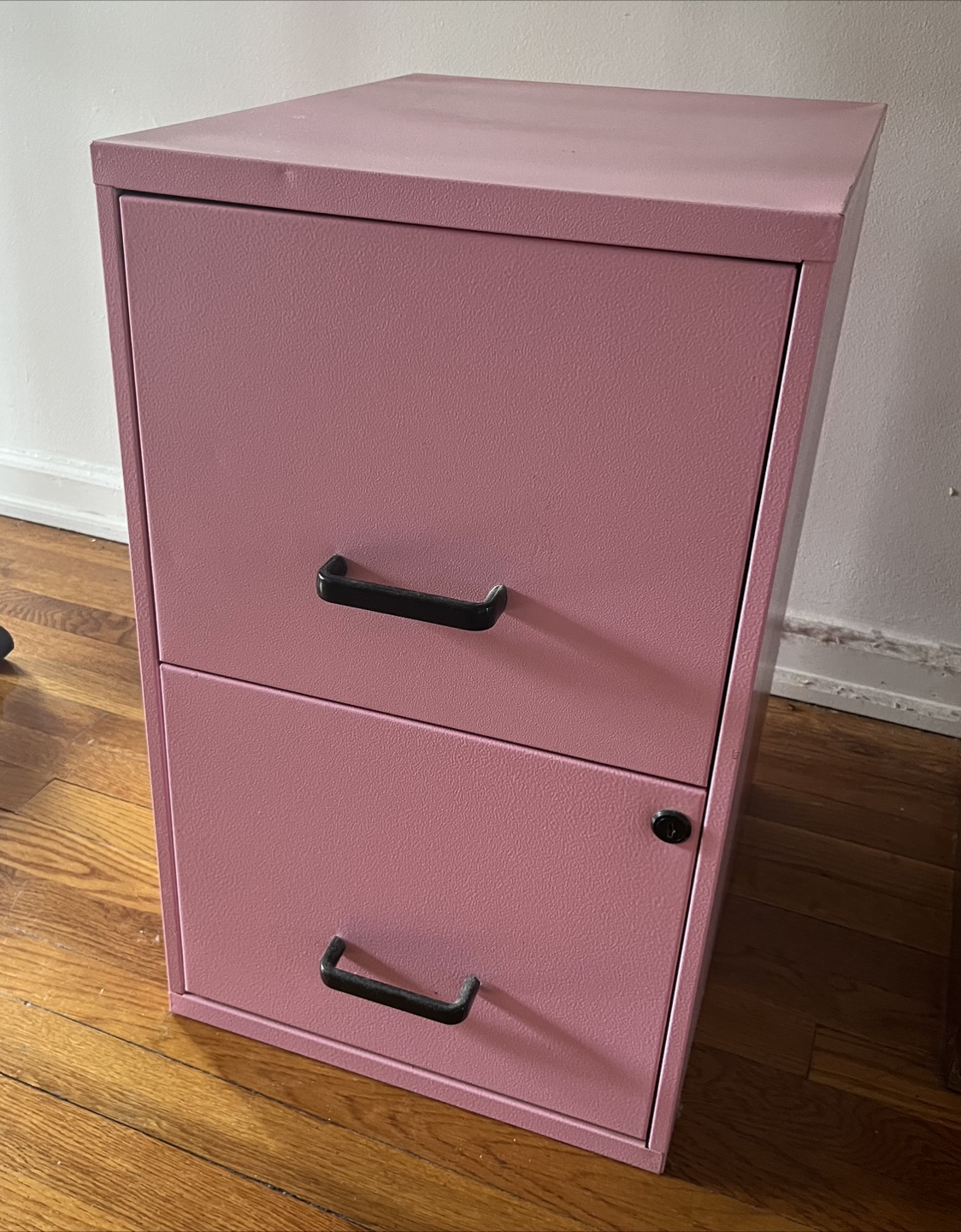 Pink Metal 2-Drawer File Cabinet