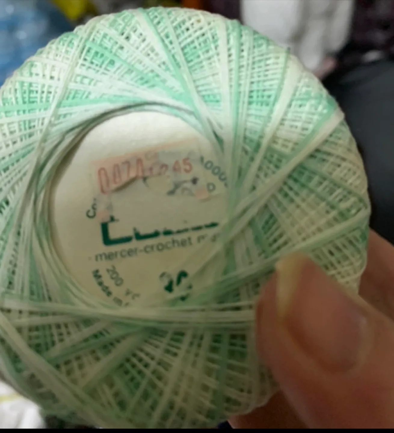 DMC Crochet Thread - Green & White - 2 NEW available image indicator(2)