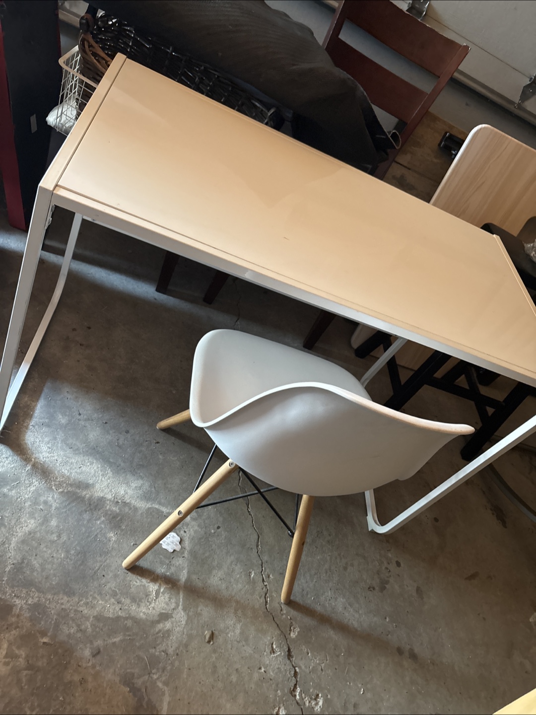 White IKEA desk with white chair. Fully assembled