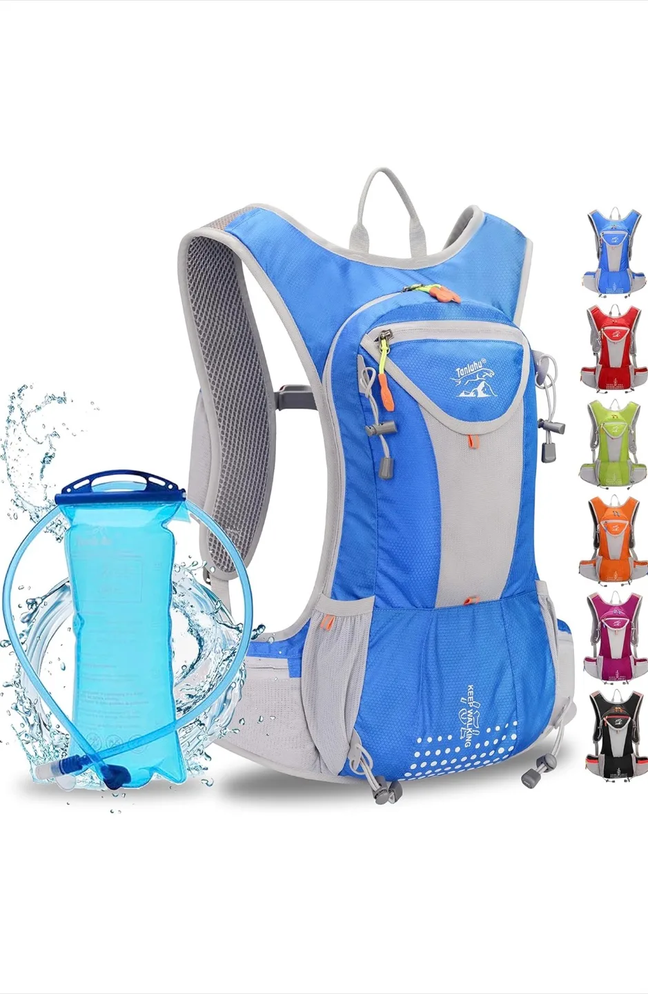 Hydration Backpack with 2L BPA-Free Bladder - 1 blue and 1 pink thumbnail