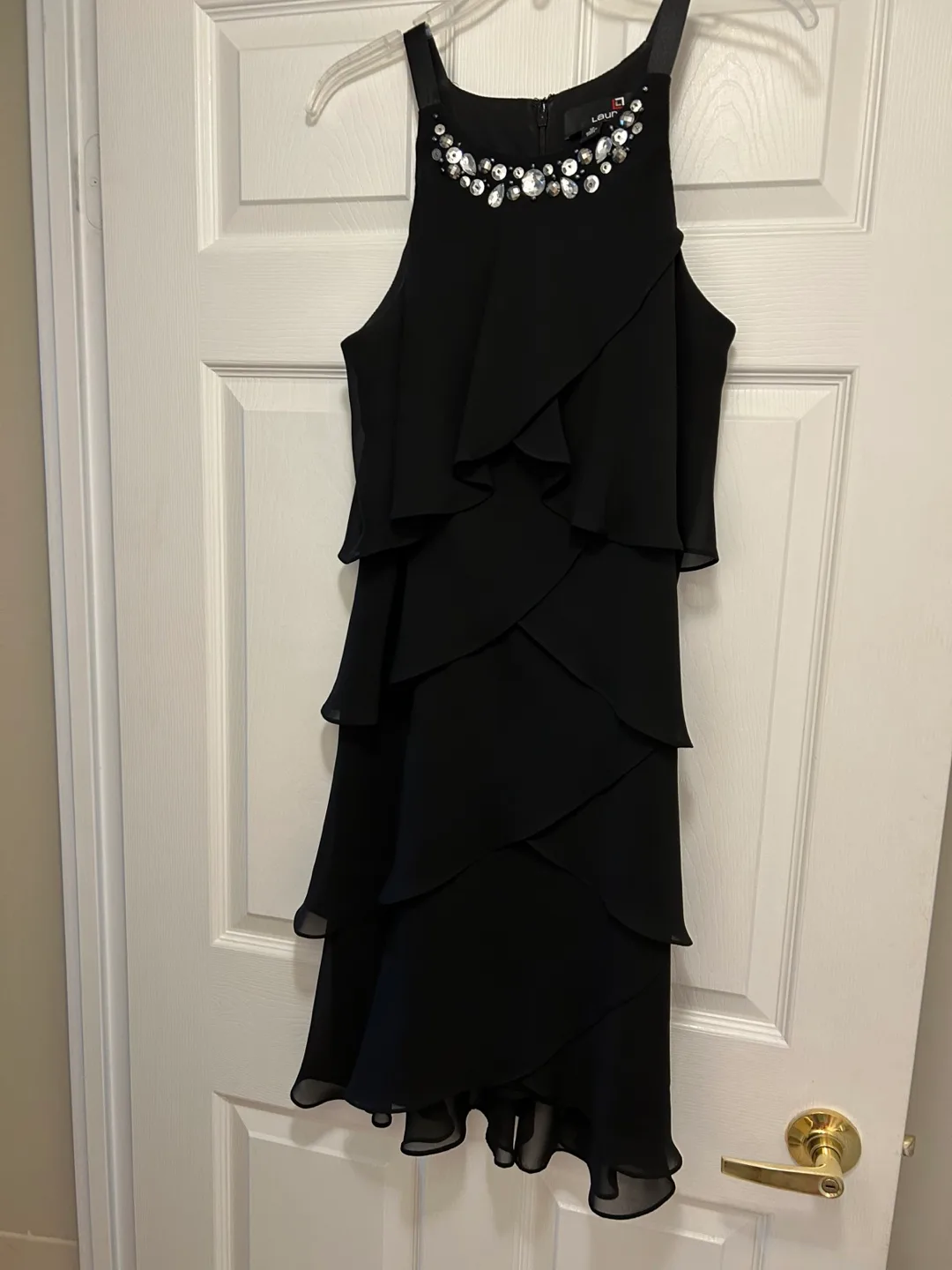 Black layered evening dress thumbnail