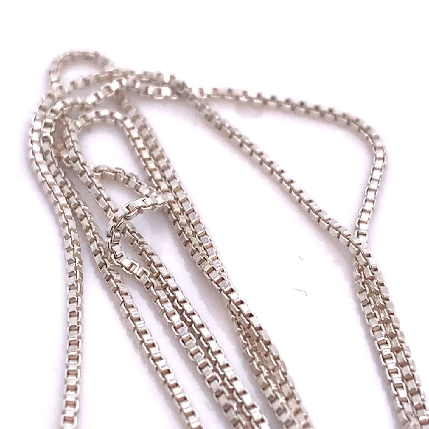 Sterling Silver Box Chain Necklace 16” 1.85g image indicator(2)
