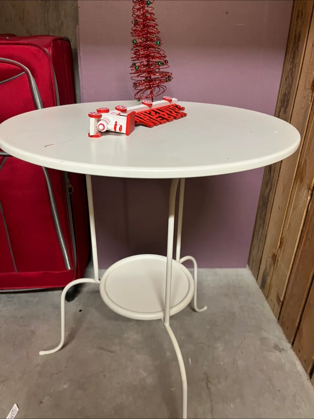 Ikea White Metal Side Table thumbnail