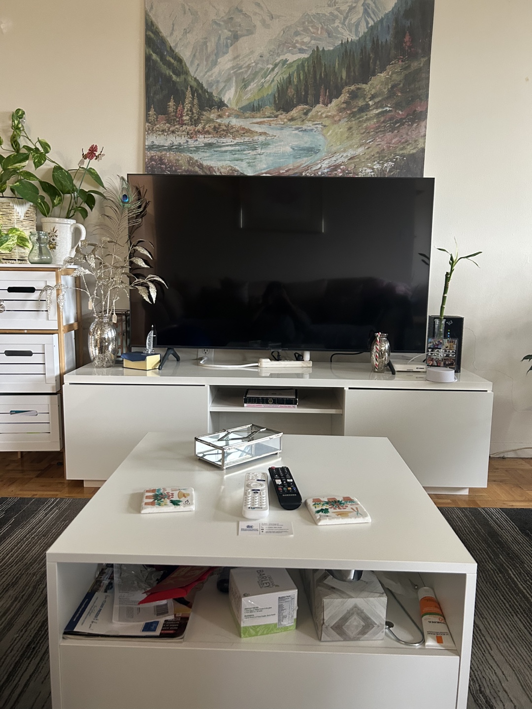 Modern White Entertainment Unit and Coffee Table Set - photo 4