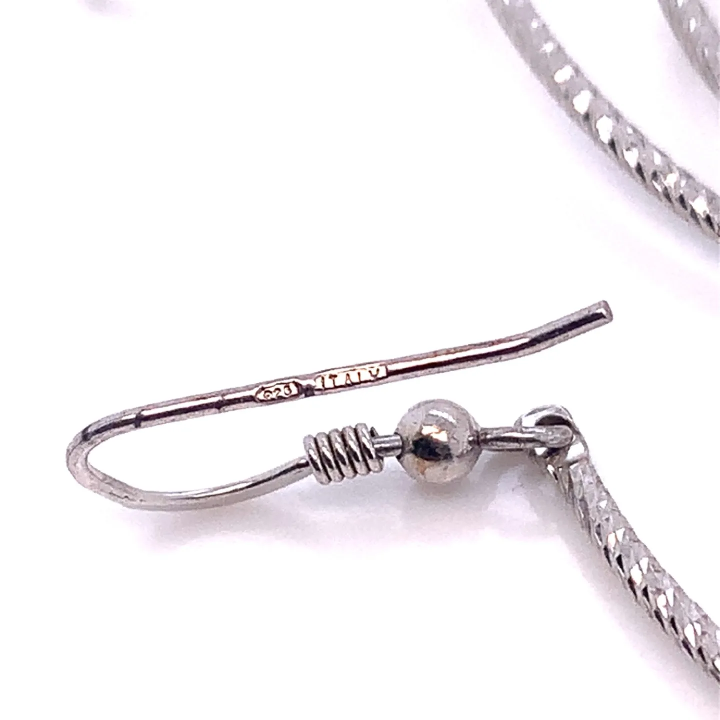 Sterling Silver Swirl Earrings 2” drop 3.89g image indicator(5)