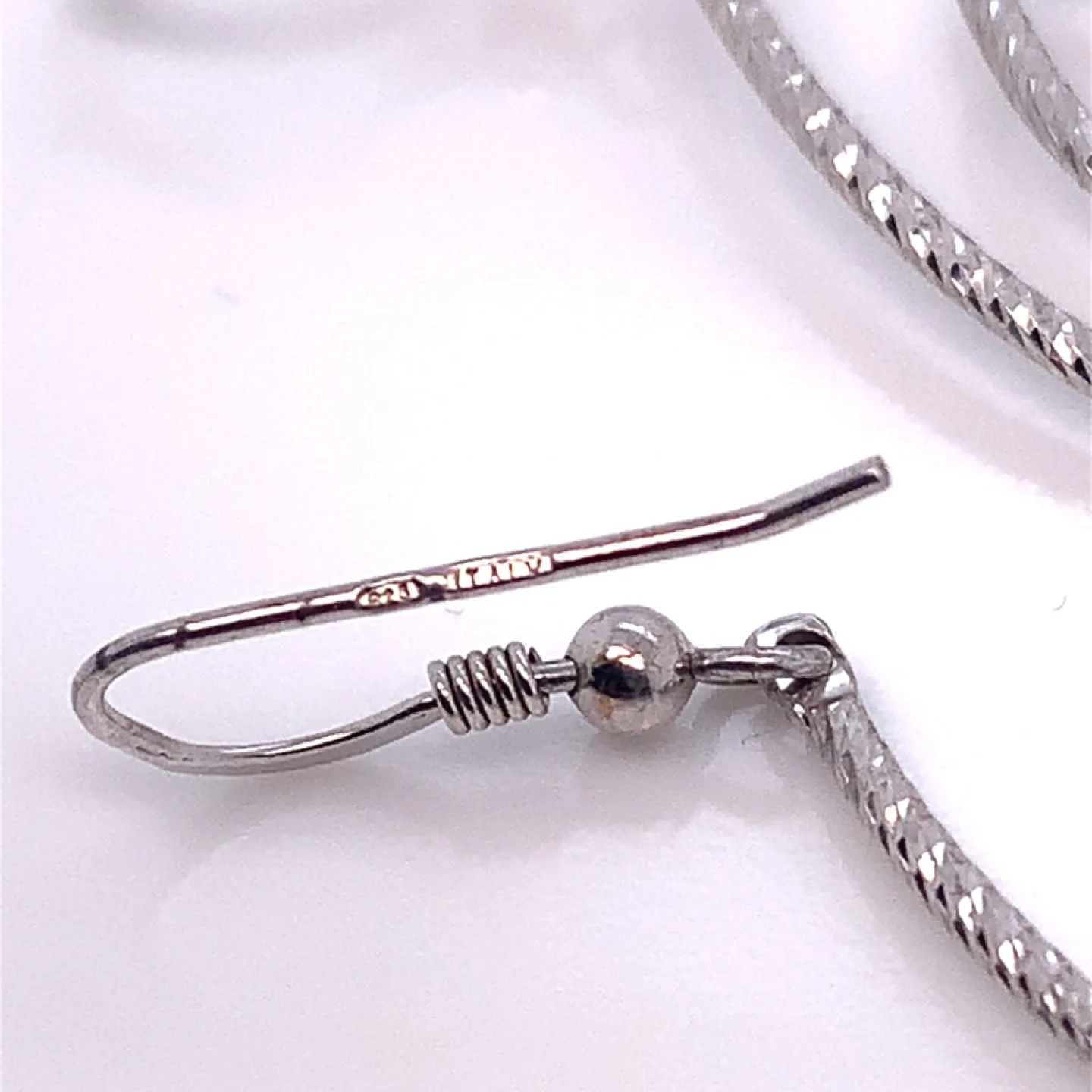 Sterling Silver Swirl Earrings 2” drop 3.89g image indicator(4)