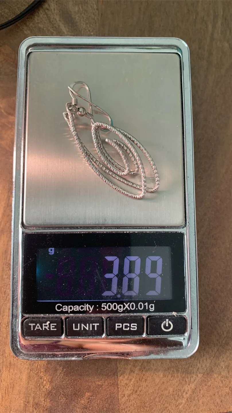 Sterling Silver Swirl Earrings 2” drop 3.89g image indicator(6)