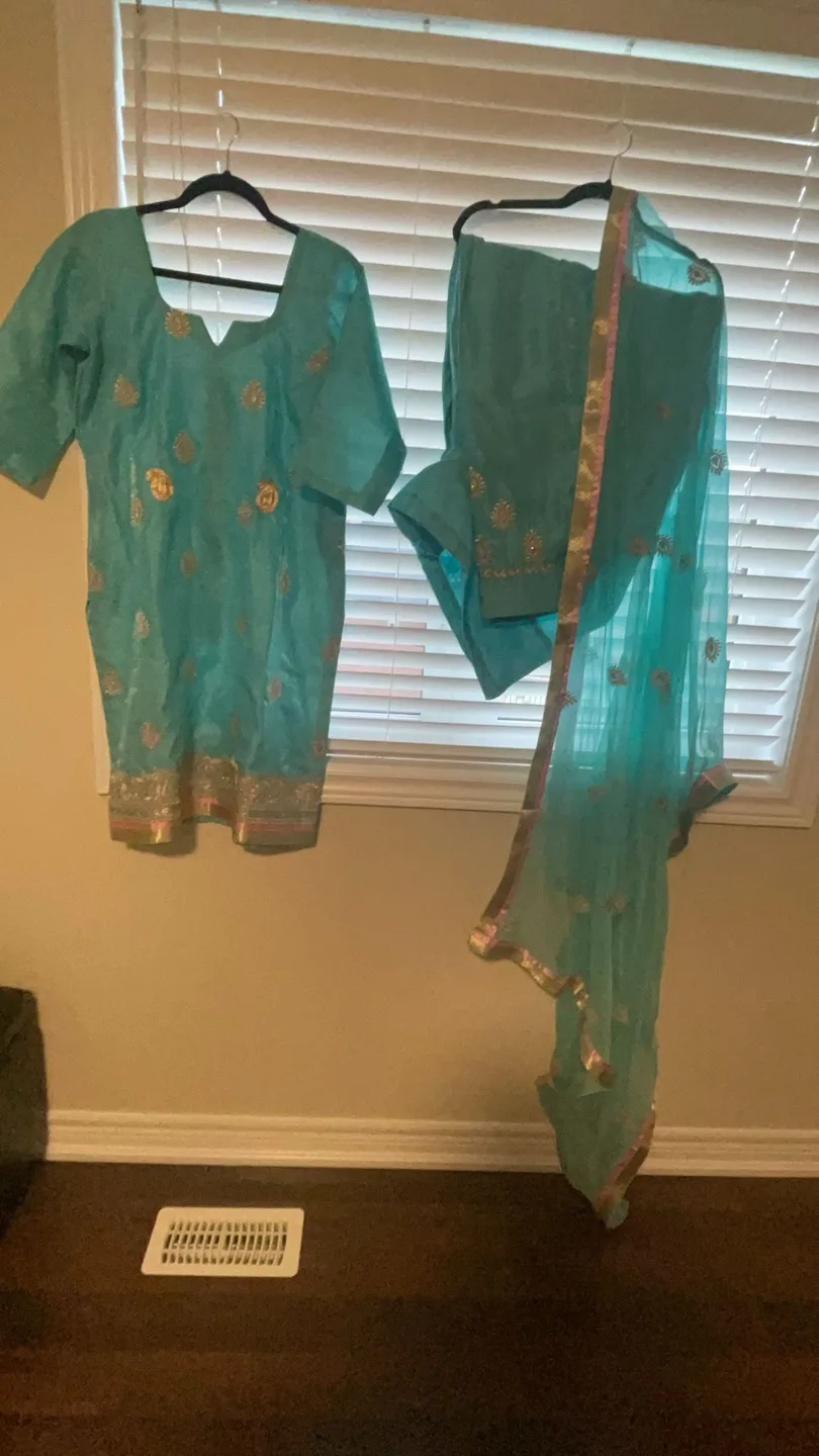 Teal Embroidered Suit thumbnail