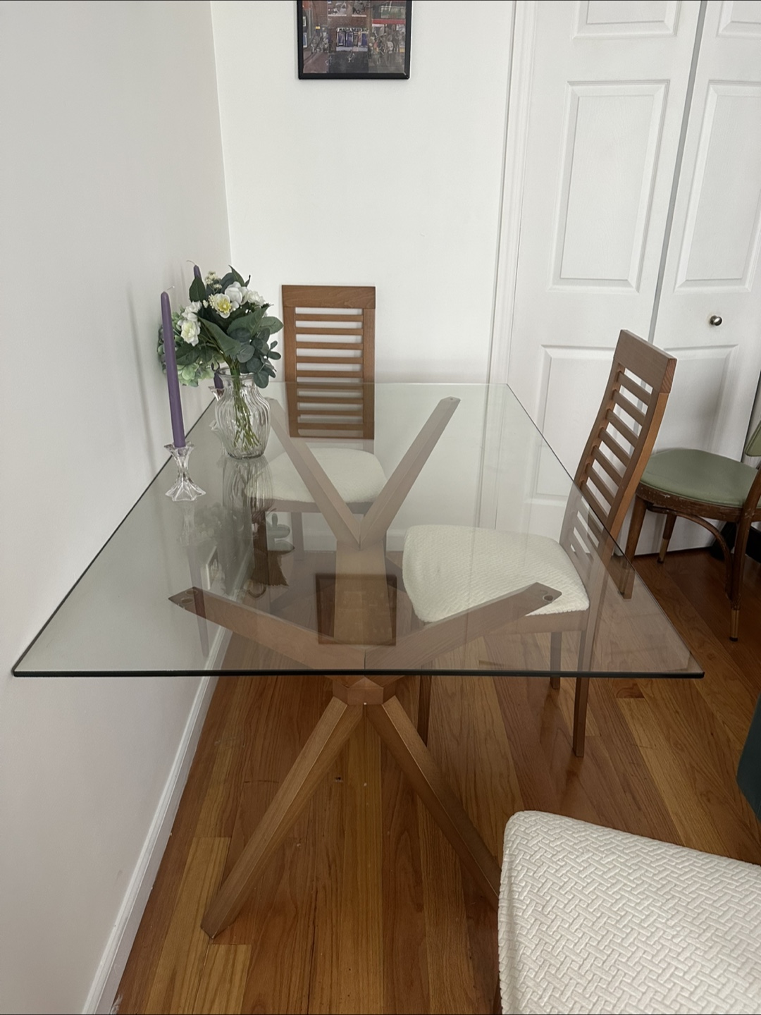 Glass Top Dining Table with Chairs - photo 2