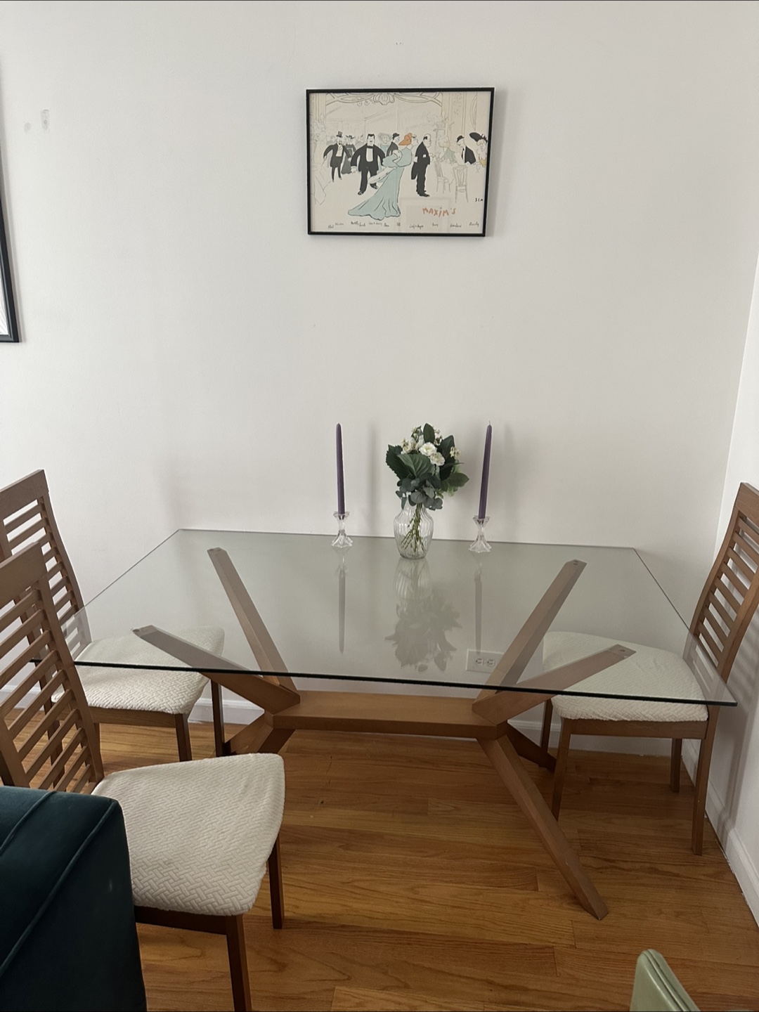 Glass Top Dining Table with Chairs
