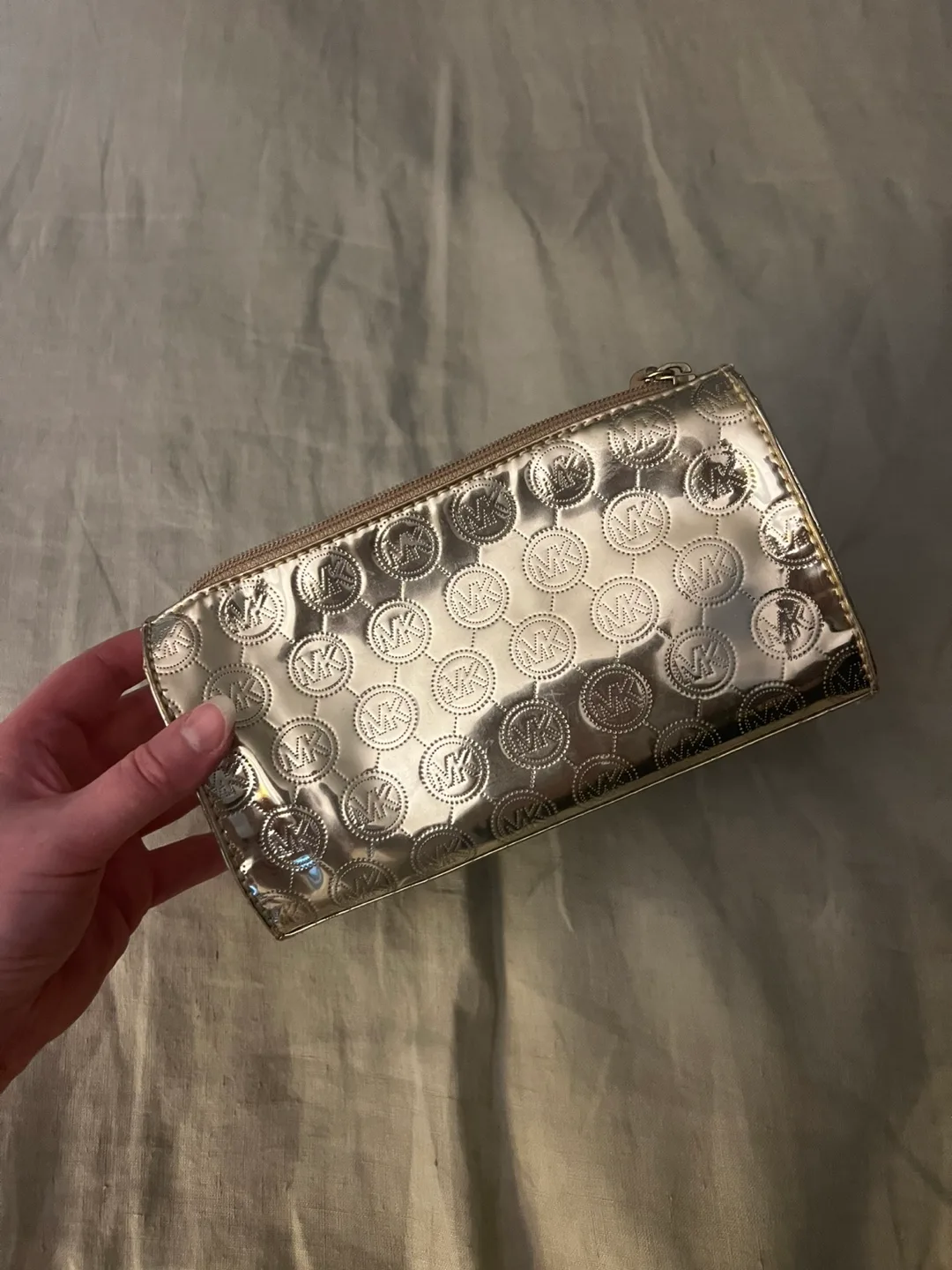 Michael Kors Gold Makeup Pouch thumbnail