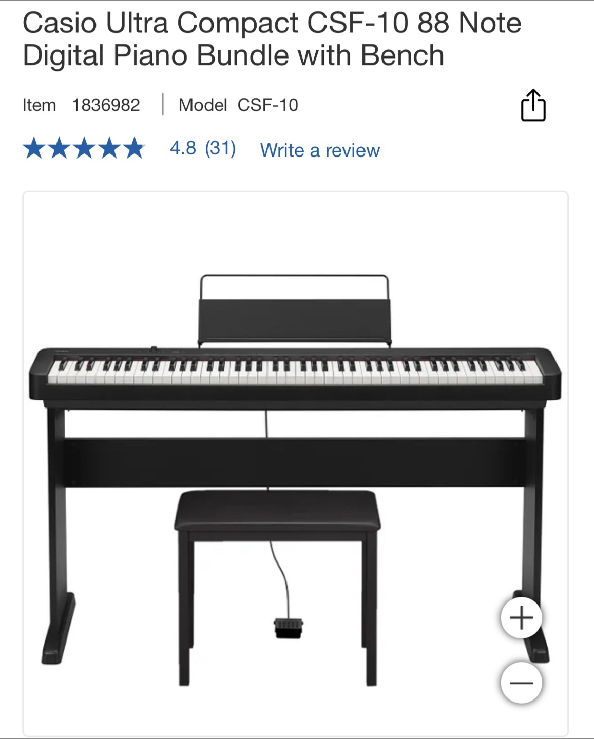 Casio Ultra Compact Piano with Bench