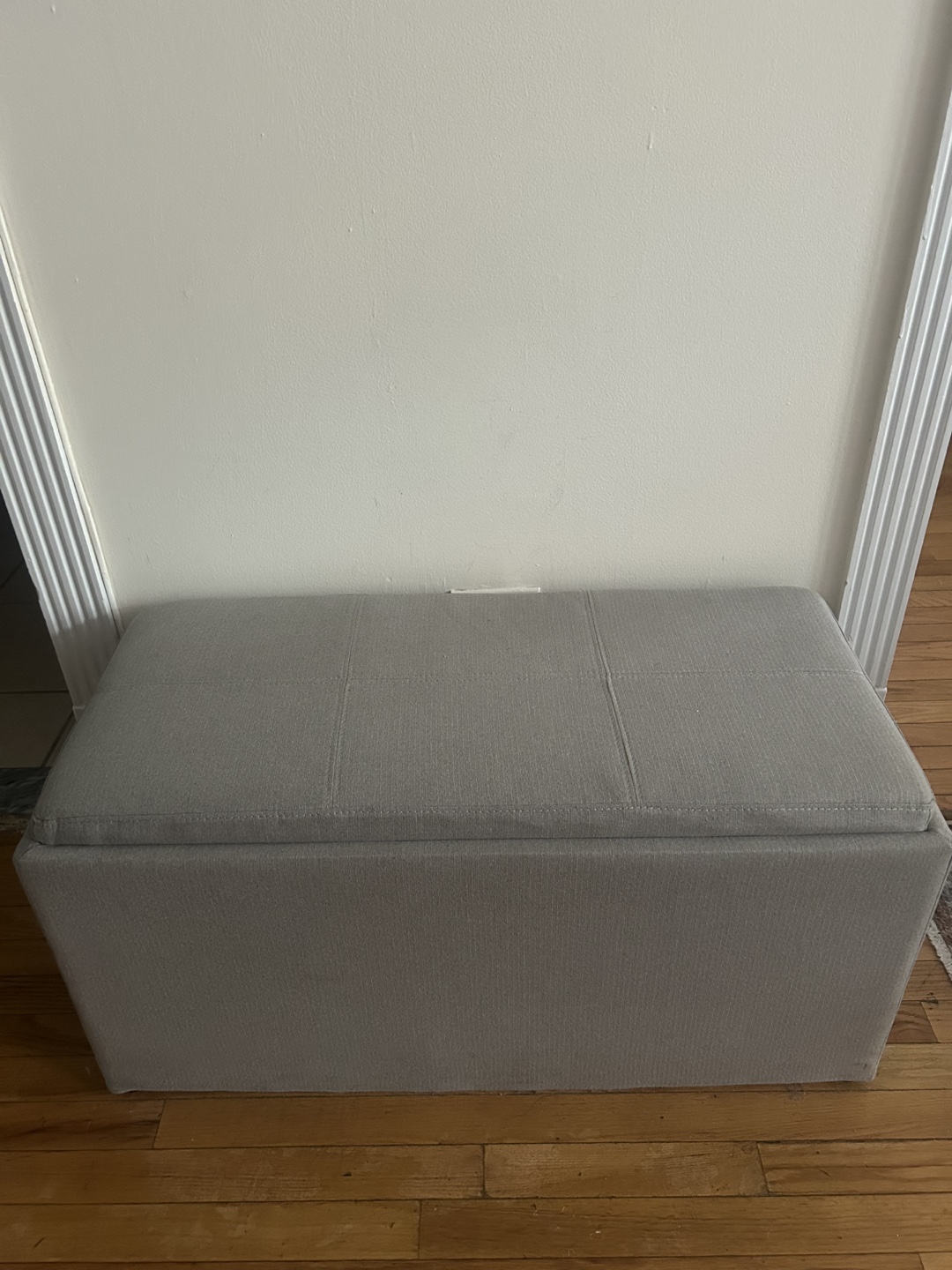 Storage Ottoman with Wooden Tray and Two Small Ottomans