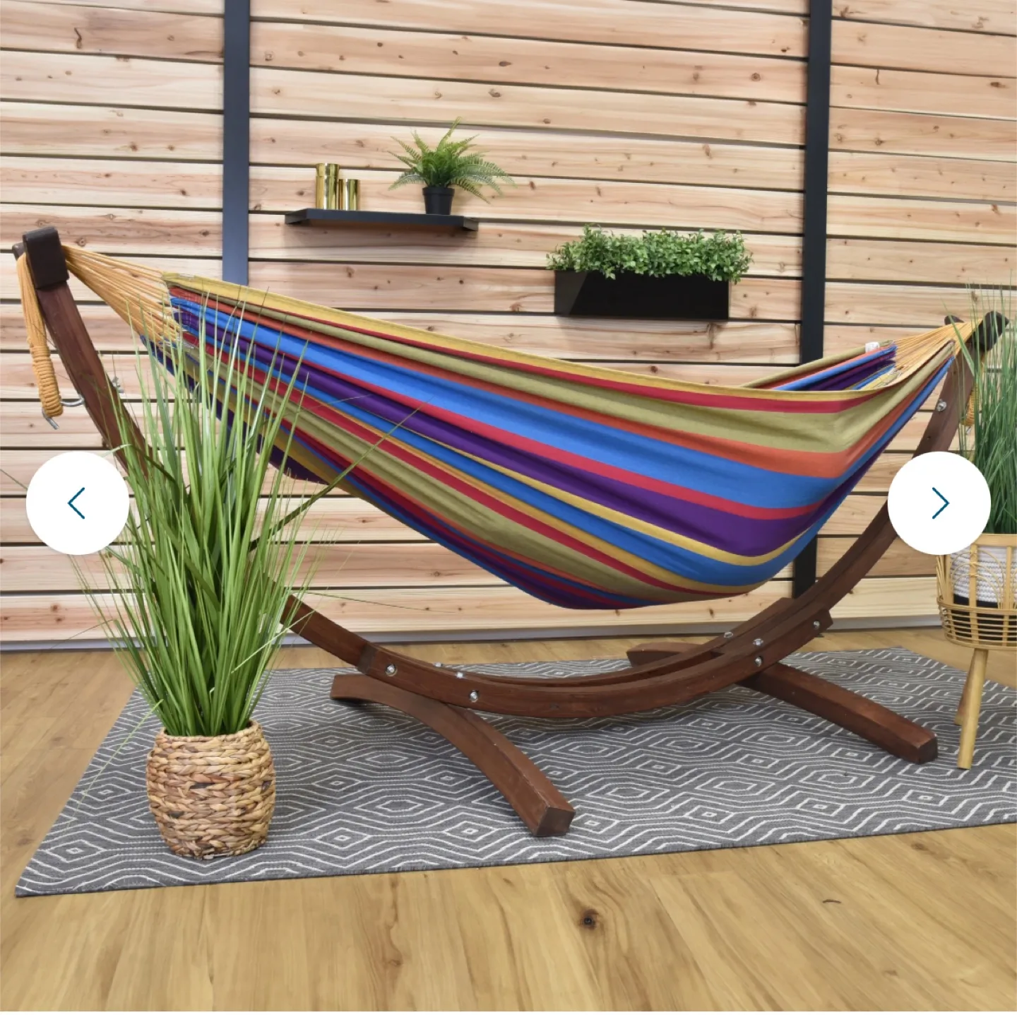 Double Cotton Hammock with Solid Pine Stand thumbnail