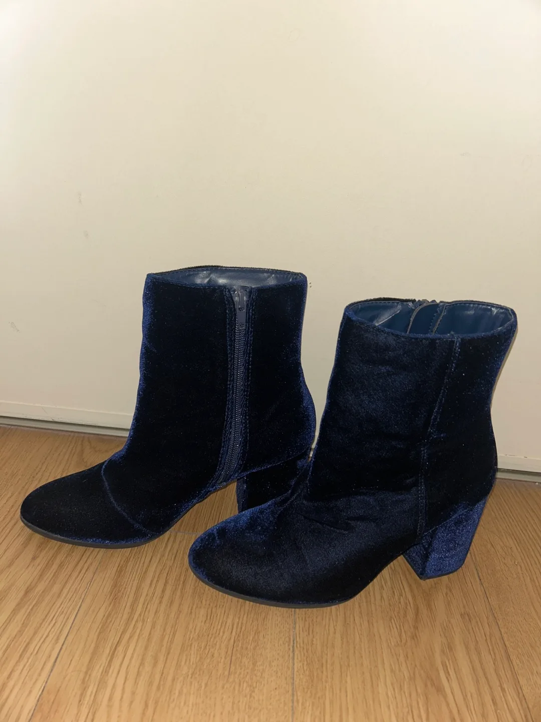 Velvet Blue Ankle Boots image indicator(3)