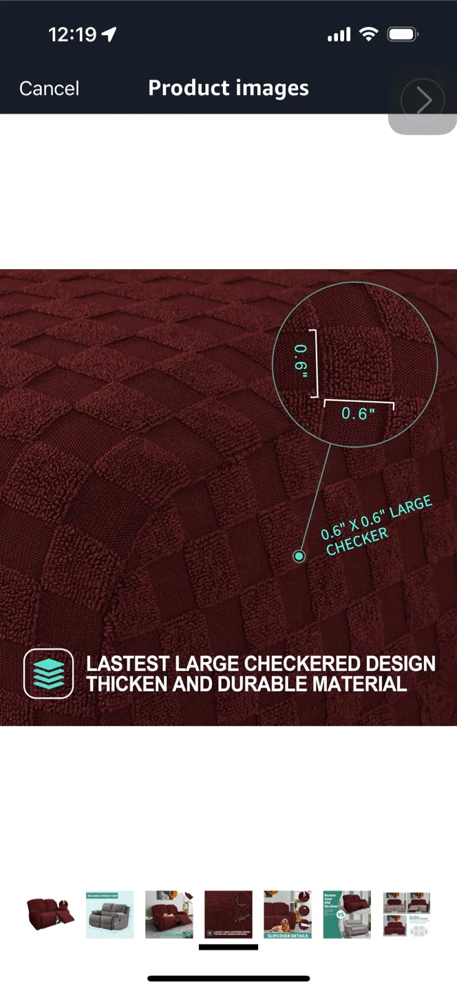 Burgundy Recliner Cover image indicator(2)