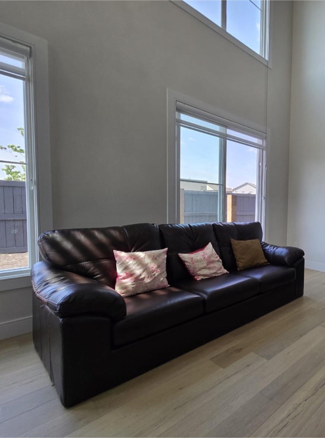 Dark brown leather couch (good as new, originally $1500)